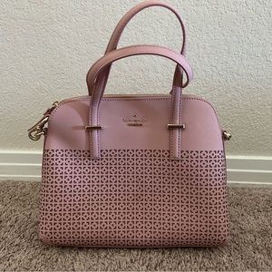 Pink lace Kate spade purse.  Saffiano leather